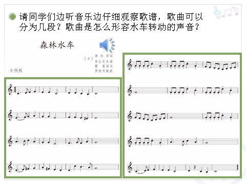 五年级上册音乐（人教版）森林水车(五线谱)第3页