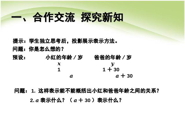 五年级上册数学（人教版）第五单元简易方程:用字母表示数例1优质课第5页