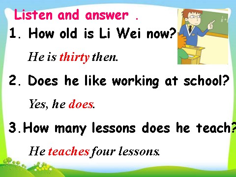 五年级下册英语（外研版三起点）教学Module2 Unit2 Mr Li was a teacherppt课件第8页