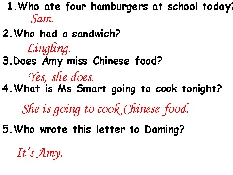 五年级下册英语（外研版三起点）外研版教研课Sam ate four hamburgersppt课件第9页
