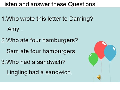 五年级下册英语（外研版三起点）外研版英语Unit2 Sam ate four hamburgersppt课件第3页