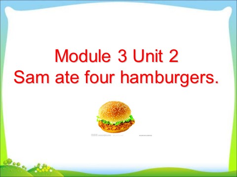 五年级下册英语（外研版三起点）外研版英语Module3 Unit2 Sam ate four hamburgersppt课件第6页