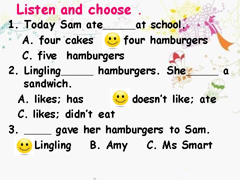 五年级下册英语（外研版三起点）Module3 Unit2 Sam ate four hamburgersppt课件第10页