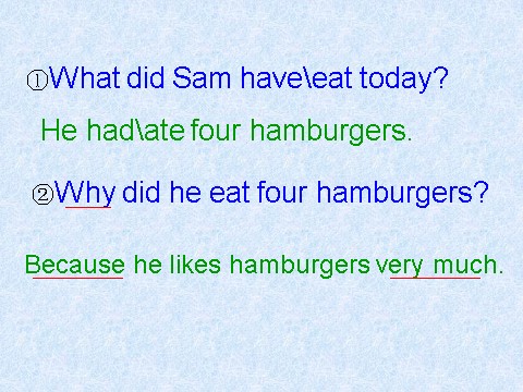 五年级下册英语（外研版三起点）Unit2 Sam ate four hamburgersppt课件第7页