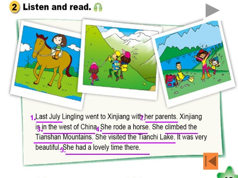 五年级下册英语（外研版三起点）教研课She visited the Tianchi Lakeppt课件第6页