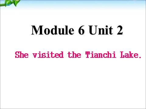 五年级下册英语（外研版三起点）Module6 Unit2 She visited the Tianchi Lake ppt课件第1页