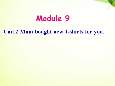 五年级下册英语（外研版三起点）外研版 Mum bought new T-shirts for youppt课件第1页