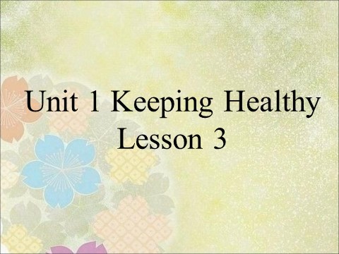 五年级下册英语(SL版)Unit 1 Keeping Healthy Lesson 3 课件 3第1页