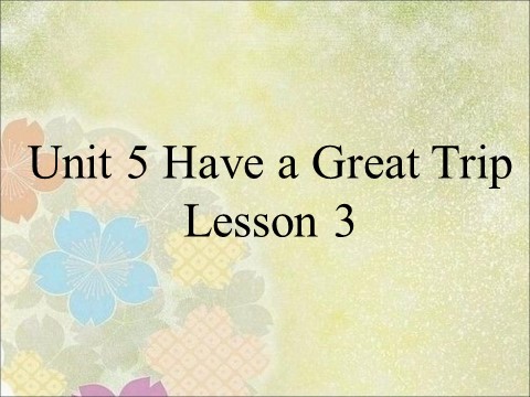五年级下册英语(SL版)Unit 5 Have a Great Trip Lesson 3 课件 3第1页
