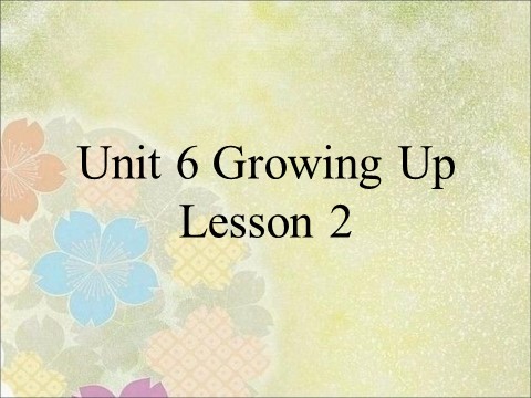 五年级下册英语(SL版)Unit 6 Growing Up Lesson 2 课件 3第1页