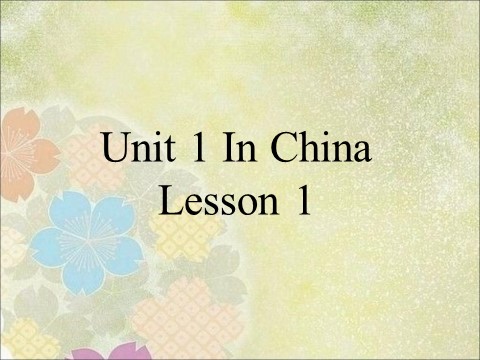 六年级上册英语（SL版）Unit 1 In China Lesson 1 课件 3第1页