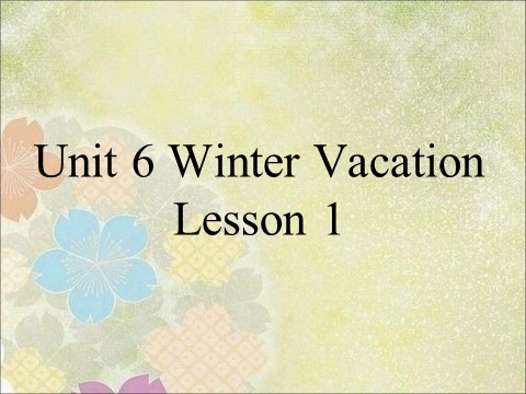 六年级上册英语（SL版）Unit 6 Winter Vacation Lesson 1 课件 3第1页