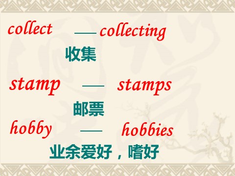 六年级上册英语（外研三起点）M3U1 Collecting stamps is my hobby.课件第10页