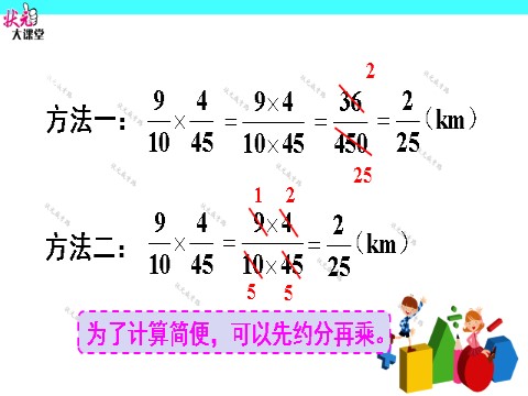 六年级上册数学（人教版）（1）分数乘法的计算方法第7页