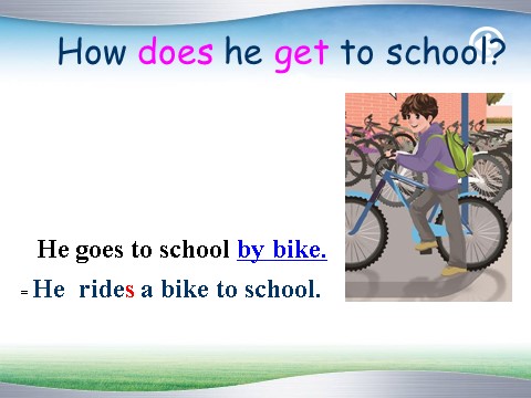 六年级上册英语(PEP版)Unit2 Ways to go to school第一课时第4页