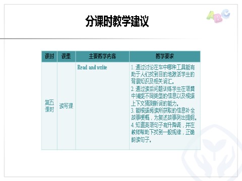 六年级上册英语(PEP版)PEP 六英上 Unit 1 分课时教学建议第5页