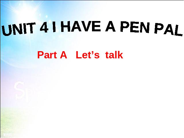 六年级上册英语(PEP版)PEP英语I have a pen palppt原创课件（）第1页