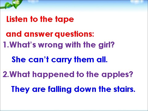 六年级下册英语（外研版三起点）教学The apples are falling down the stairsppt课件第6页