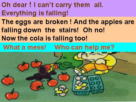 六年级下册英语（外研版三起点）原创The apples are falling down the stairsppt课件第6页