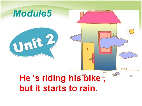 六年级下册英语（外研版三起点）公开课He's riding his bike,but it starts to rainppt课件第6页