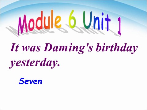 六年级下册英语（外研版三起点）Unit1 It was Daming's birthday yesterday ppt课件第1页