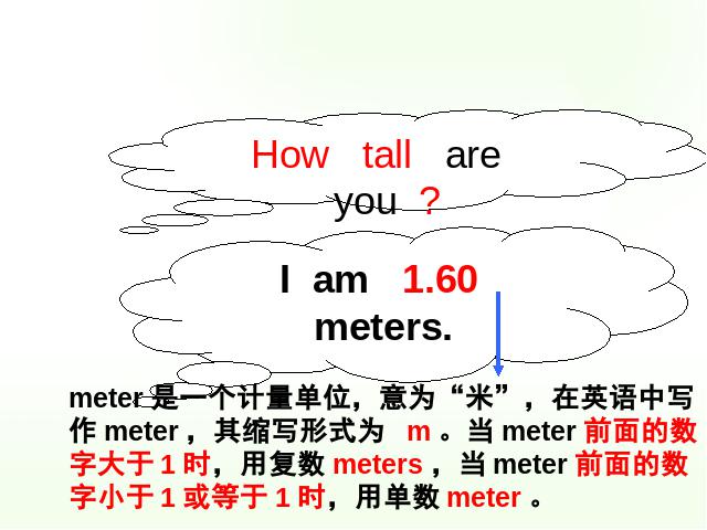 六年级下册英语(PEP版)How tall are you A let's learn课件ppt(pep英语)第7页