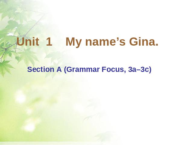 初一上册英语英语My name's gina Section A 3a-3c精品第1页