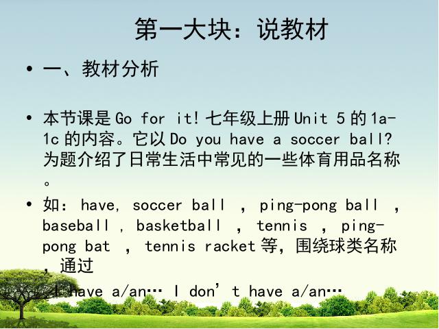 初一上册英语Unit5 Do you have a soccer ball 说课稿(英语)第3页