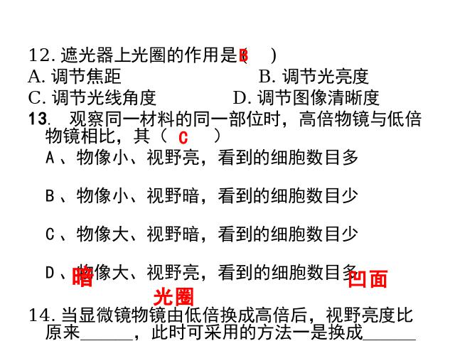 初一上册生物生物2.1.1练习使用显微镜优秀获奖第10页