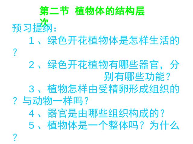 初一上册生物生物2.2.3植物体的结构层次ppt比赛获奖教学课件第6页