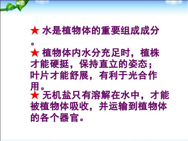 初一上册生物3.3绿色植物与生物圈的水循环PPT教学自制课件(生物)第1页