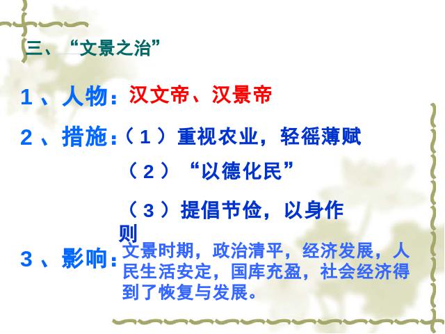 初一上册历史《第11课:西汉建立和文景之治》(历史)第9页