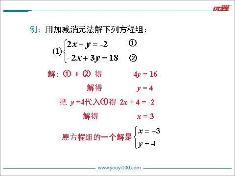 初一下册数学（湘教版）1.2.2 0第1课时 用加减法解较简单系数的方程组第9页