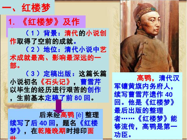 初一下册历史原创《第21课:清朝前期的文学艺术》第9页