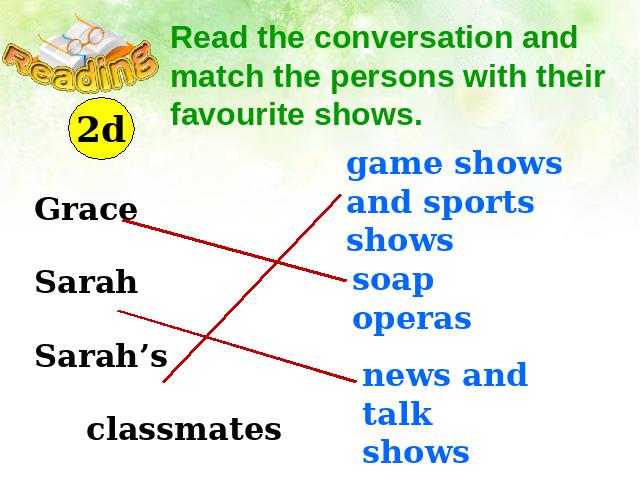 初二上册英语Unit5 Do you want to watch a game show Section A 2a-2d课件第9页