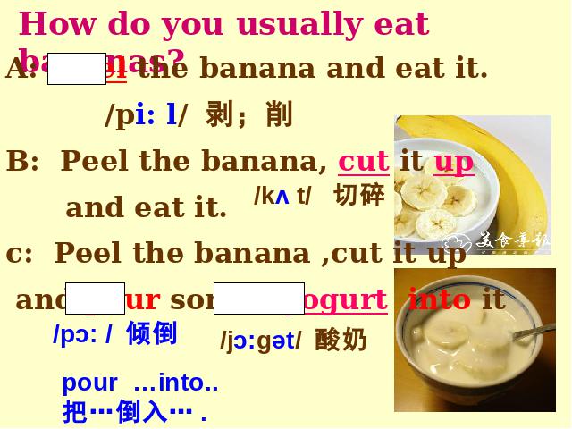 初二上册英语How do you make a banana milk shake PPT精品课件第3页