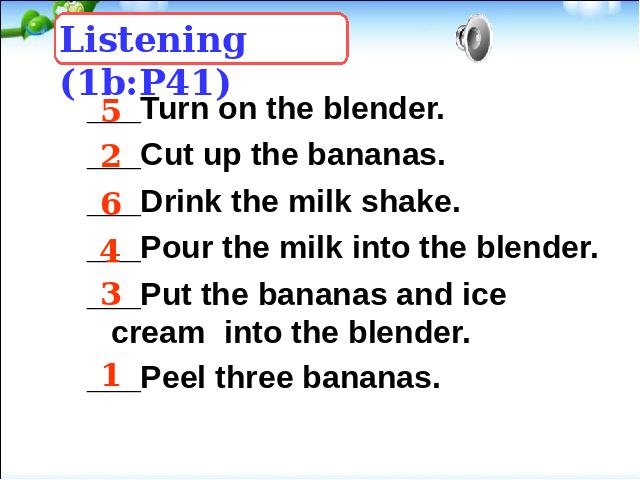 初二上册英语ppt Unit8 How do you make a banana milk shake 课件第6页