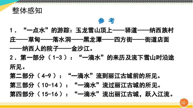 初二下册语文新语文精品《20.一滴水经过丽江》第10页