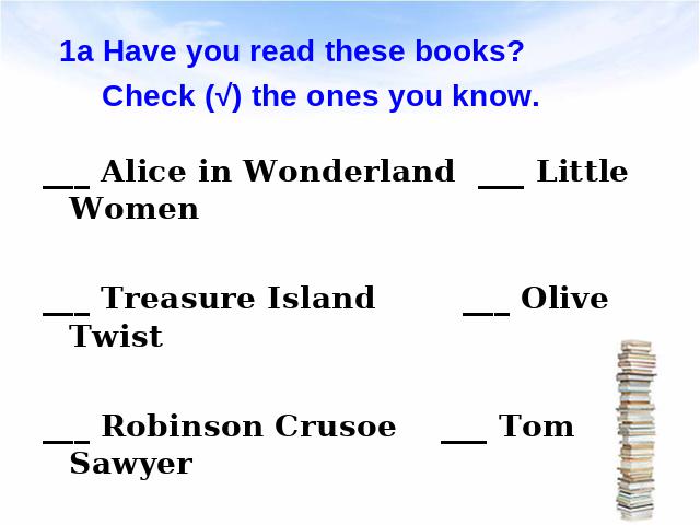 初二下册英语《unit8 Have you read treasure island yet》()第9页