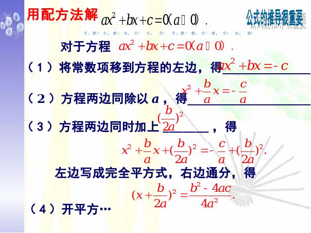 初三上册数学数学21.2公式法解一元二次方程ppt原创课件（）第2页
