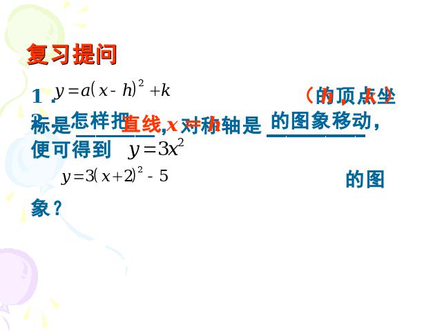 初三上册数学二次函数y=a(x-h)2+k的图象和性质ppt比赛获奖教学课件第2页