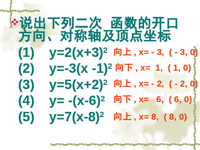 初三上册数学课件《26.1.2二次函数y=a(x-h)2+k的图像及性质》第8页