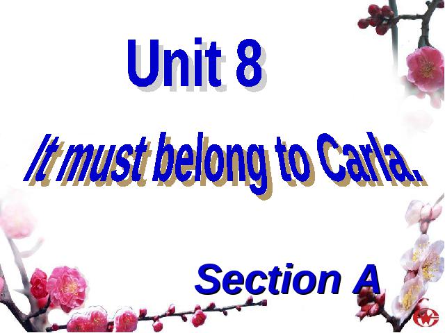 初三上册英语全一册英语《Unit8 It must belong to Carla》ppt课件下载第1页