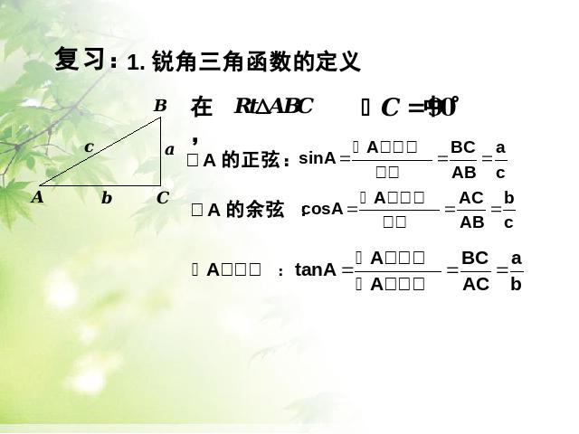 初三下册数学《28.1锐角三角函数》(数学)第2页