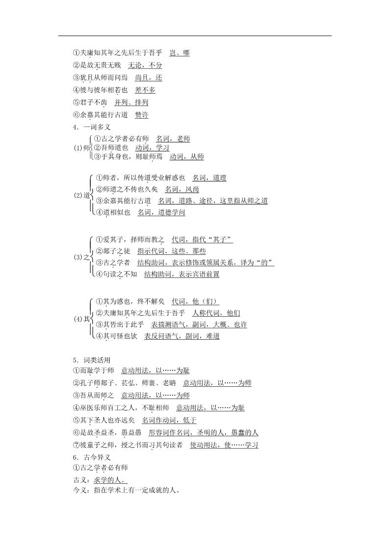 高中语文必修三11师说学案1 新人教第2页