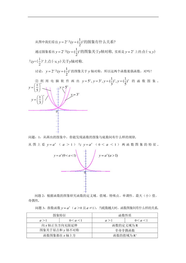 高中数学必修一教案：§2.1.2指数函数及其性质（1）第3页