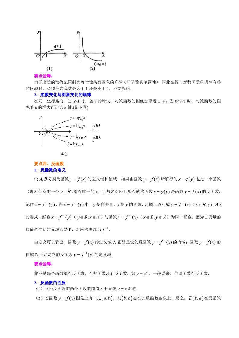 高中数学必修一知识讲解_对数函数及其性质_提高第2页