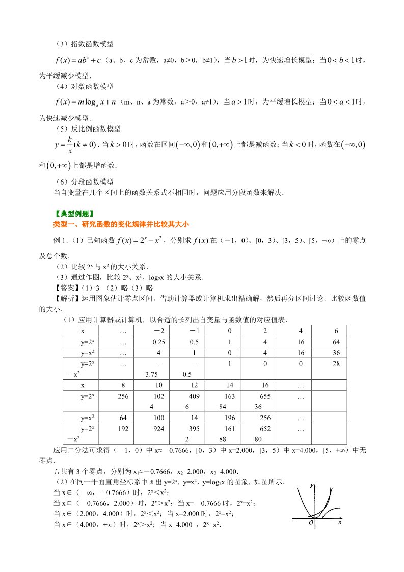 高中数学必修一知识讲解_几类不同增长的函数模型_基础第2页