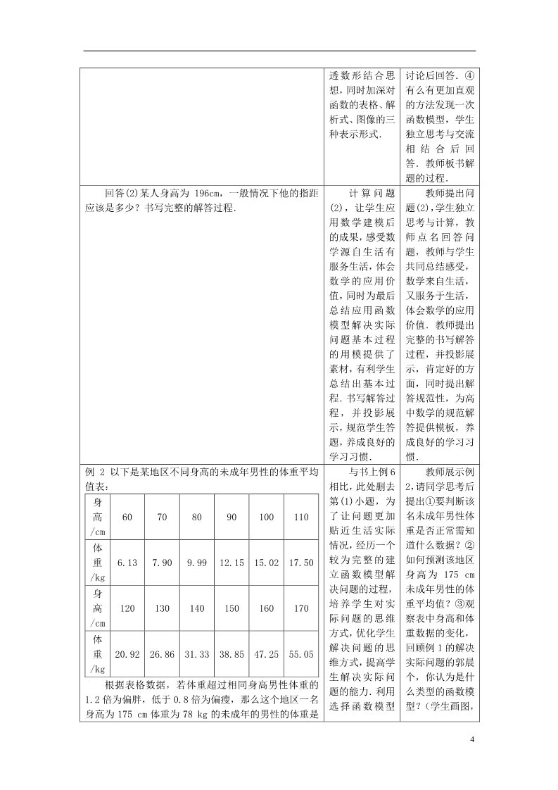 高中数学必修一高中数学 3.2.2 函数模型的应用实例教案 新人教A版必修1第4页