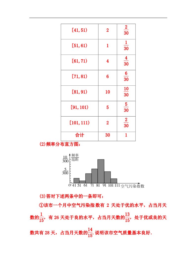 高中数学必修三2.2.1《用样本的频率分布估计总体分布（1）》同步练习及答案第5页